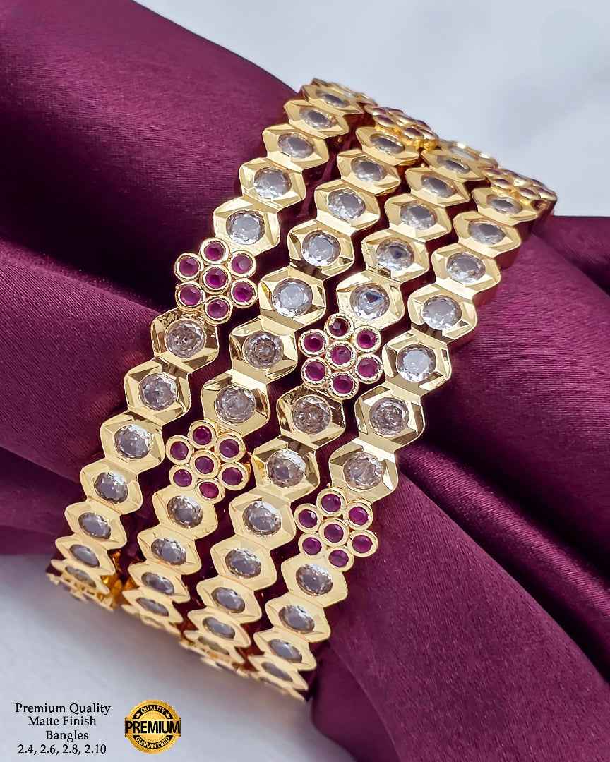 Attigai Red Floral Premium Bangle