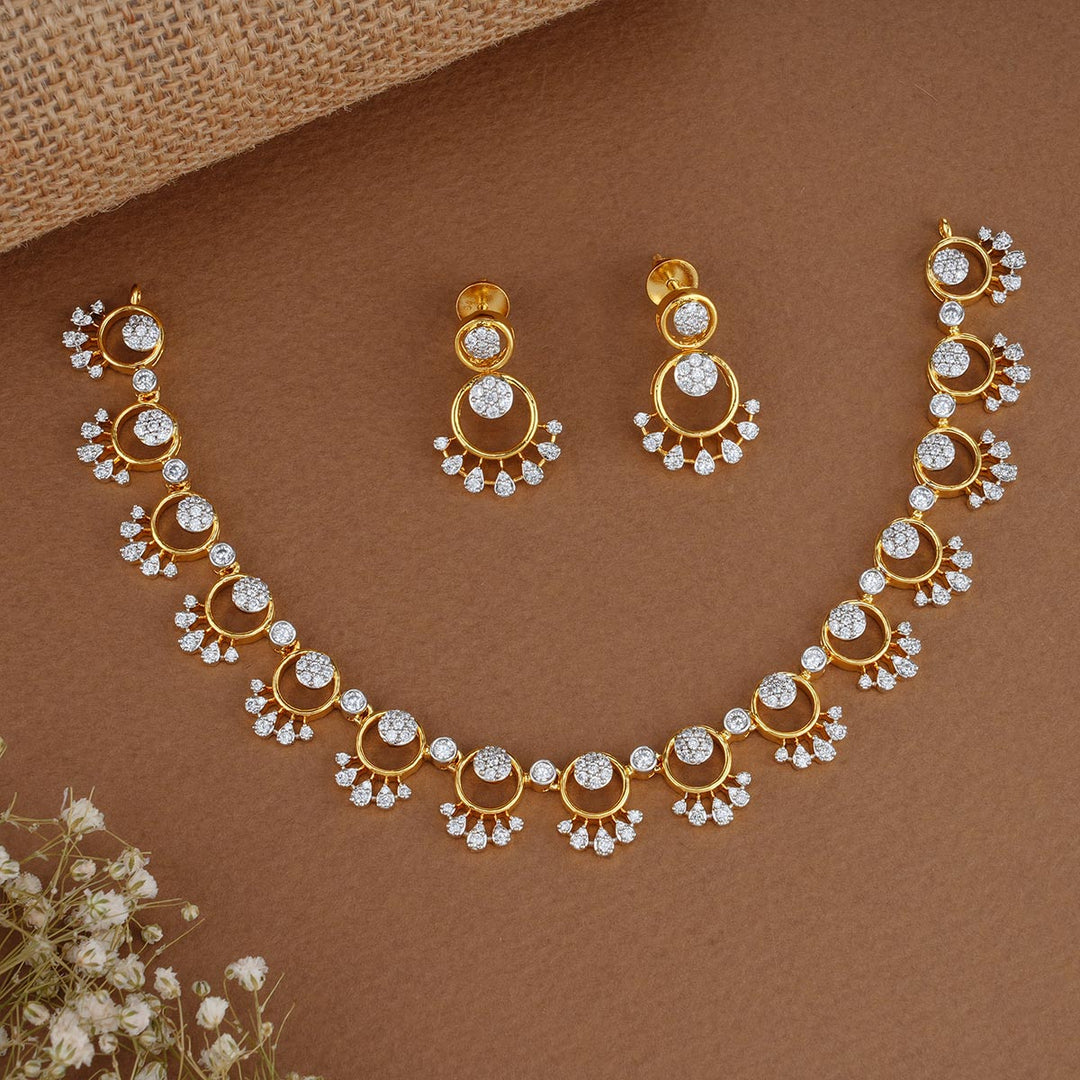 Micro Plated Ad Necklace With Earrings