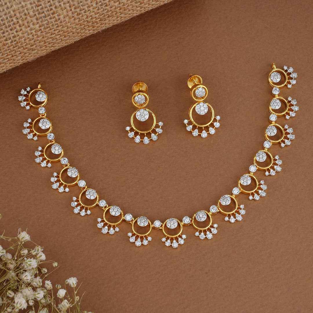 Micro Plated Ad Necklace With Earrings