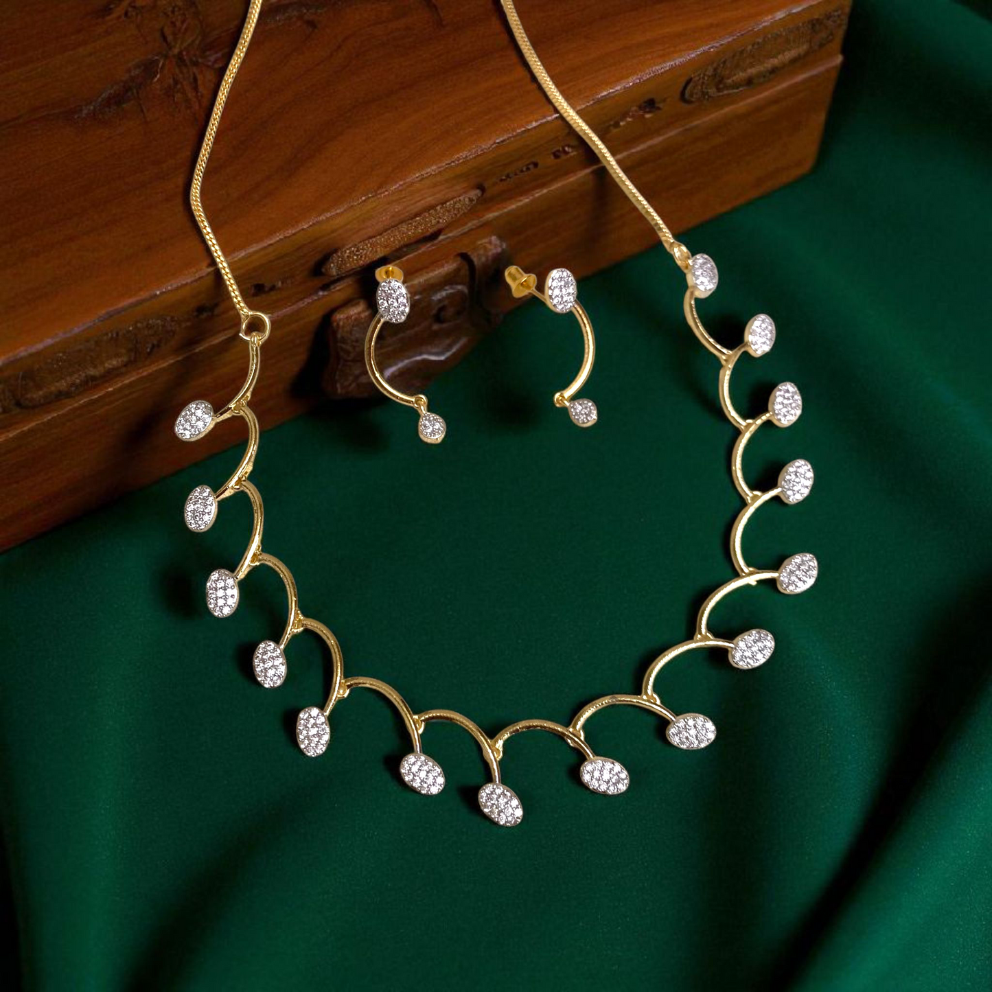 Elysian Vine AD Necklace with necklace