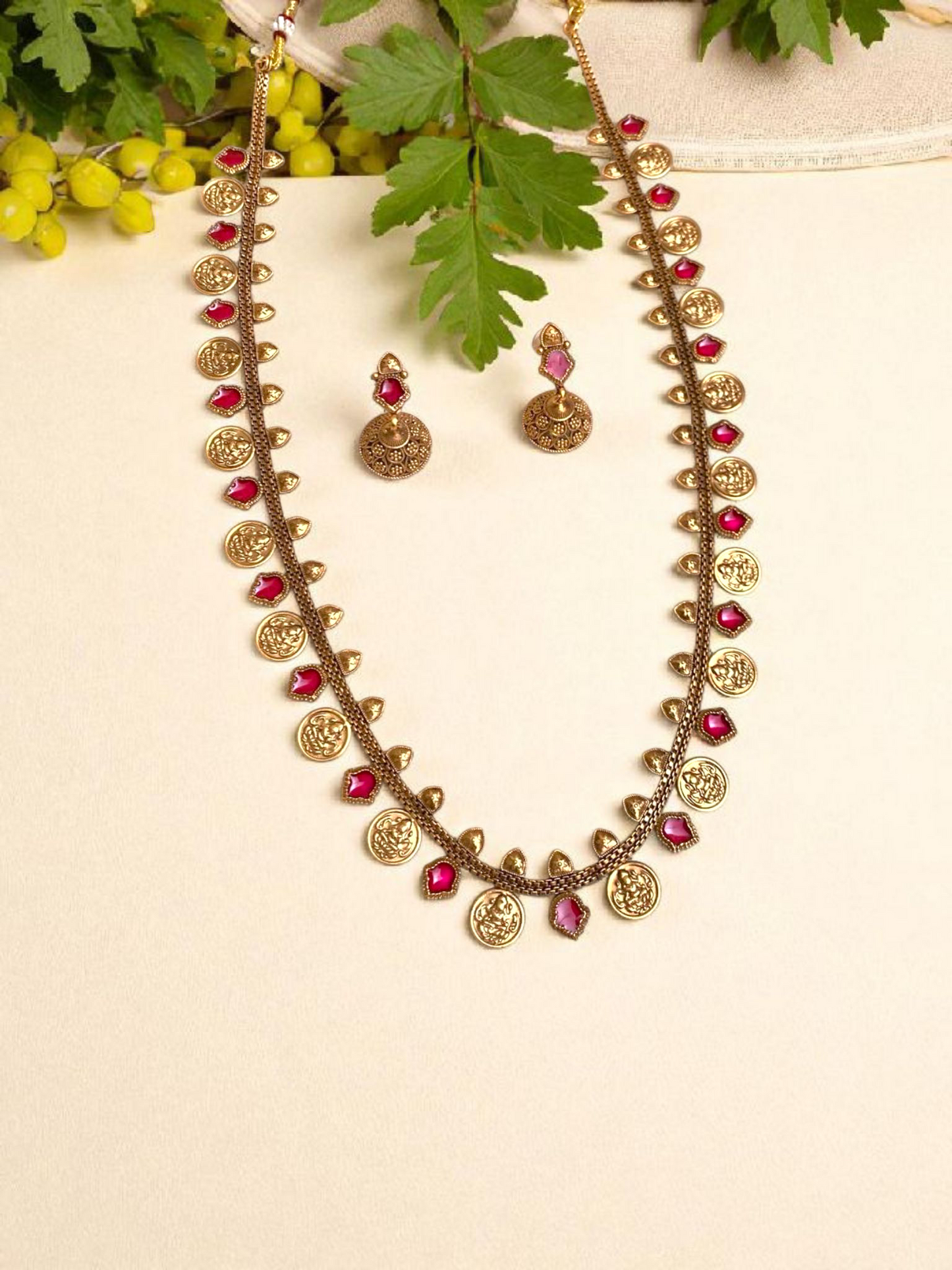 Premium Long Haram Coin x Red Nagadam With Earrings
