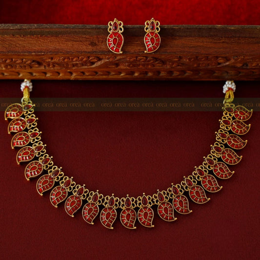 Enamel Kemp Mango Necklace
