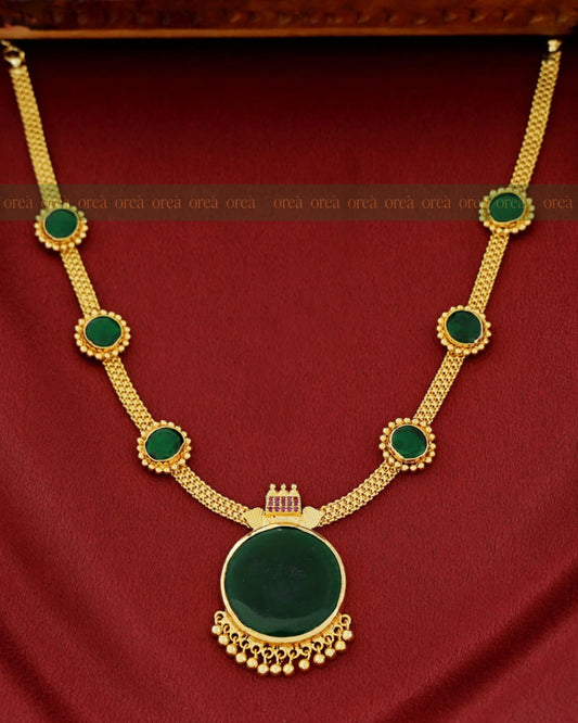 Gold Plated  Round Palakka Necklace
