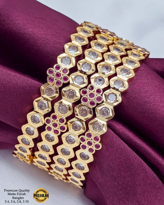 Attigai Red Floral Premium Bangle