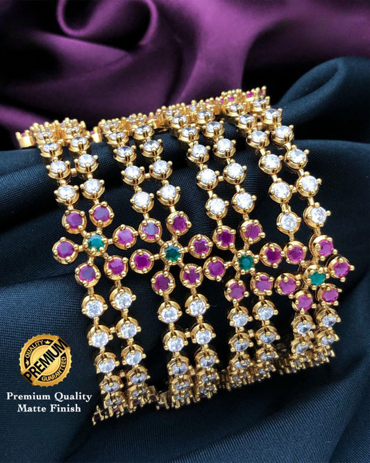 Floral AD Multicolour preamium Bangles (4)
