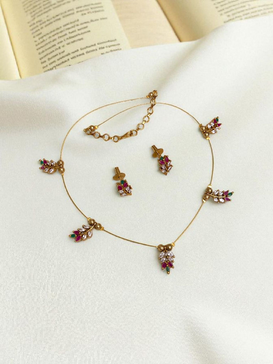 Premium Multicolour Ad Invisible Necklace With Earrings
