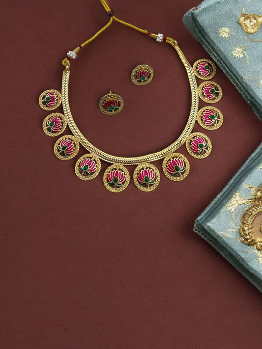 Premium Lotus Coin With Earrings