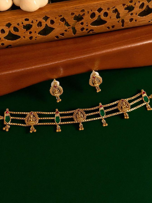 Premium Lakshmi Goddess x Green Nagapadam With Earrings
