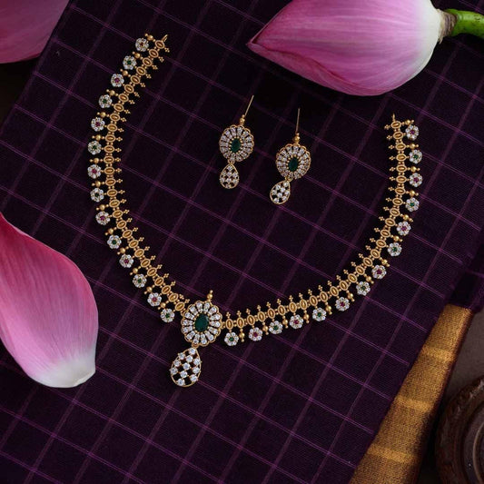 AD Necklace With Earrings