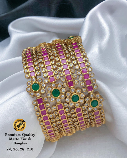 Pink Emerald Blossom Bangle (4)