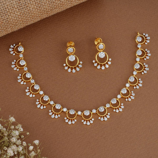 Micro Plated Ad Necklace With Earrings