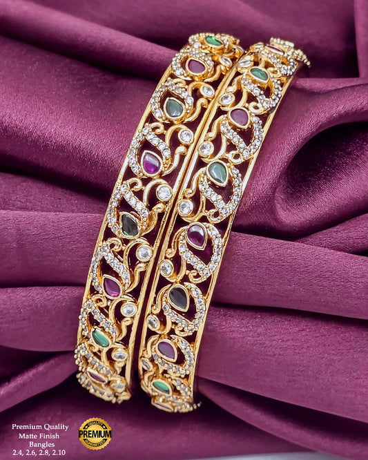 Regal Mayura Stone Preamium Bangles