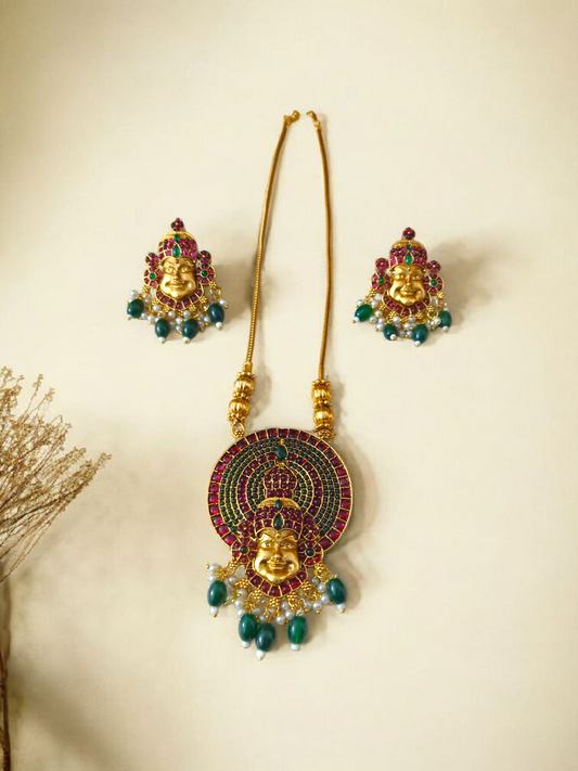Kemp kathakali Necklace With Earring